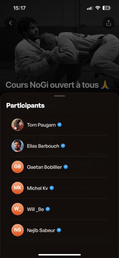 App MATS — inviter un partenaire sur une session
